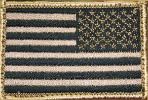 BlackHawk Subdued Reverse American Flag Patch - Tan/Black - Click Image to Close