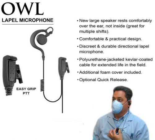 Owl EP213 Large Speaker Lapel Microphone for Motorola Visar