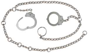 Peerless Model 7002B Nickel Finish Waist Chain - Separated Cuffs - Click Image to Close