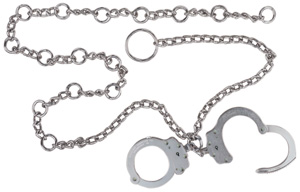 Peerless Model 7003B Nickel Finish Waist Chain - Linked Cuffs - Click Image to Close