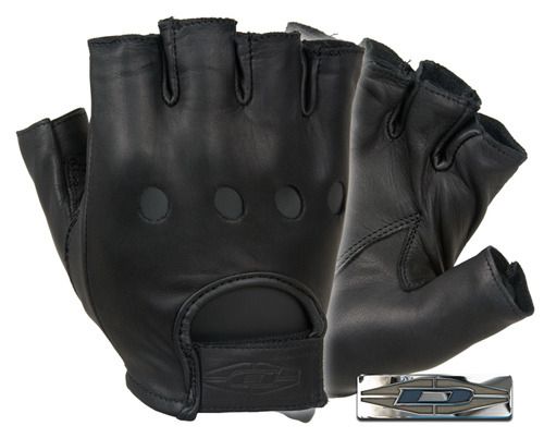 Damascus D22S Leather Driving Gloves, Half Finger - Click Image to Close