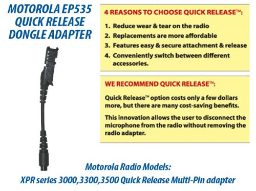 Quick Release Adapter / Motorola Radios / EP535 - Click Image to Close