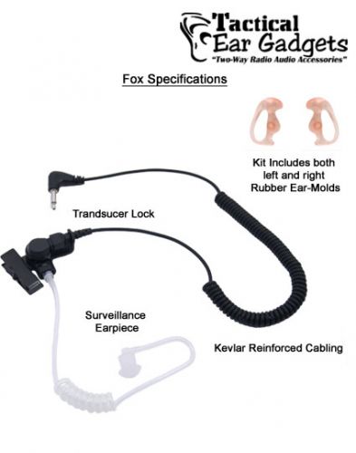 Fox EP1069SC Long Tube Listening Earphone for Various Radios - Click Image to Close
