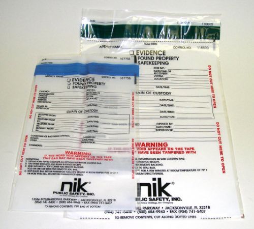 NIK Secure Seal Evidence Bags - Click Image to Close