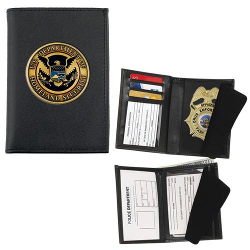 Strong Leather Double ID Badge Wallet for your Challenge Coin - Click Image to Close